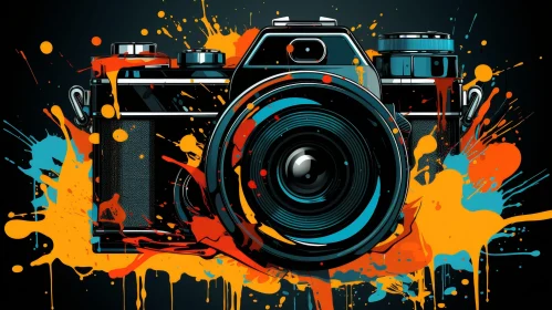 Colorful Camera Painting in Abstract Style