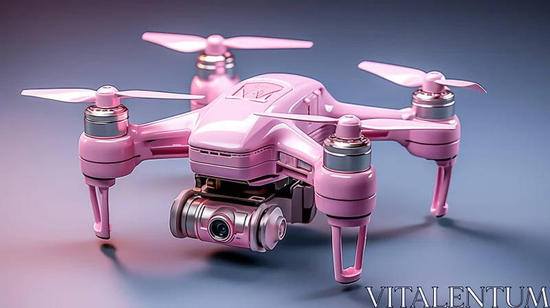 Futuristic Pink Drone with Camera and Sensors AI Image