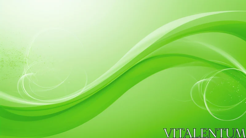 Green Gradient Background with Wave Pattern AI Image