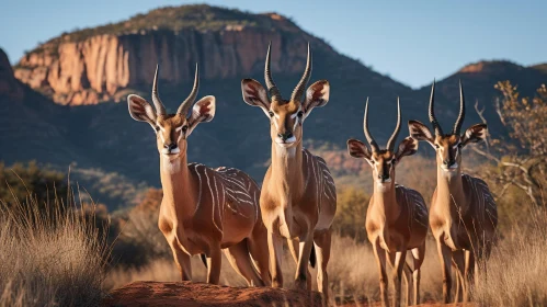Majestic Antelopes on Rocky Hill