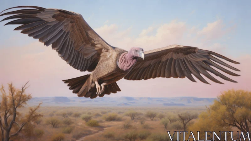 Majestic Vulture Painting in Realistic Style AI Image