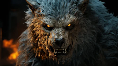 Terrifying Werewolf Close-up | Bloodied Creature Snarling