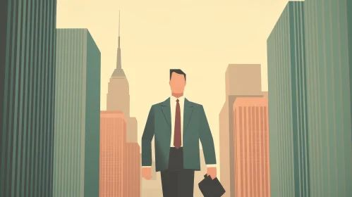 Urban Businessman Vector Illustration