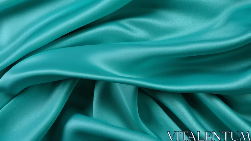 Luxurious Turquoise Silk Fabric for Fashion and Interior Design AI Image