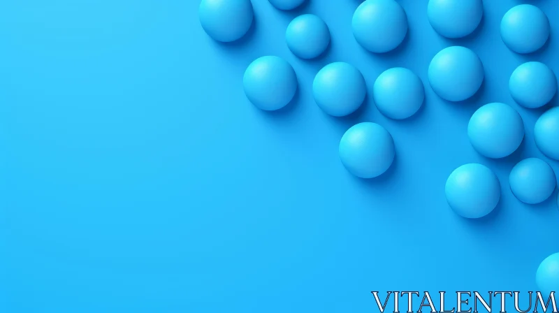 Blue Balls Cluster on Smooth Background AI Image