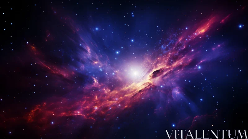 Colorful Nebula in Deep Space AI Image