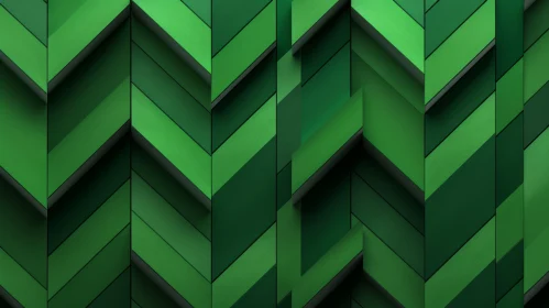 Green Geometric Herringbone 3D Rendering