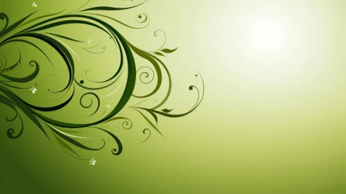 Green Gradient Floral Background