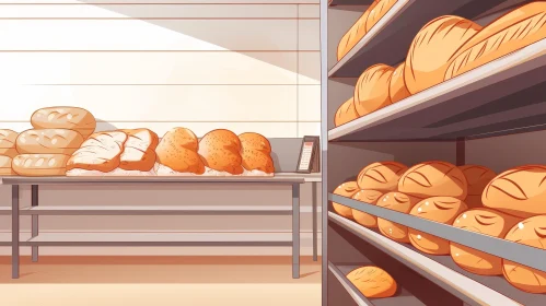 Warm Bakery with Bread Selection