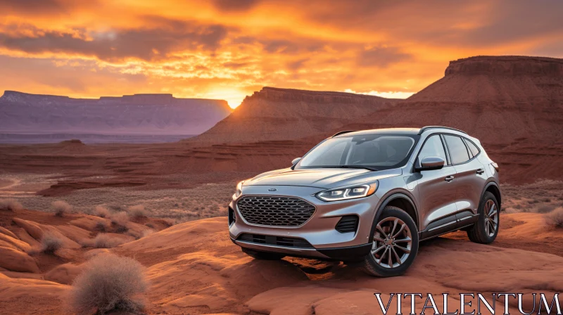 2020 Ford Escape at Sunset: Captivating Desert Adventure AI Image