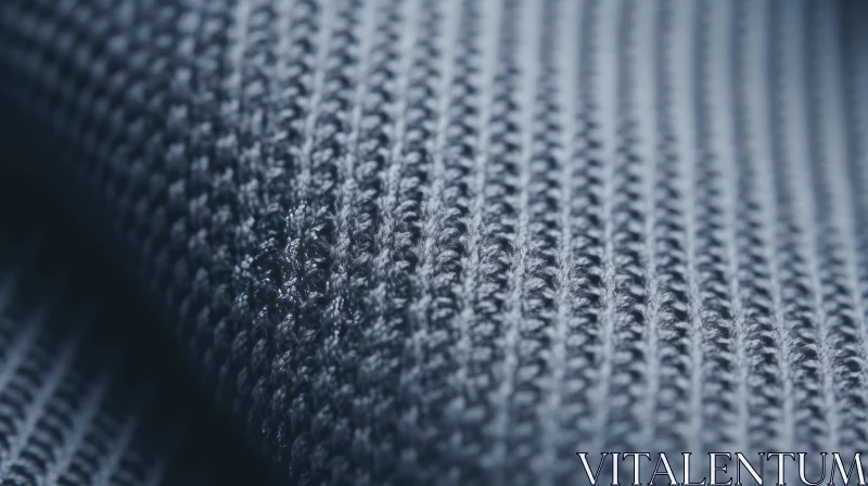 Gray Knit Fabric Texture Close-Up AI Image