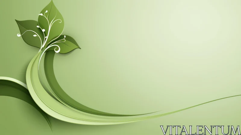 AI ART Green Leaf Vector Illustration | Simple and Elegant Design