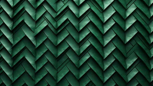 Green Metallic Chevron Pattern Surface