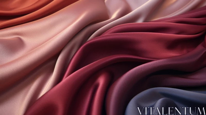 Silk Fabric Waves in Pink, Red, Blue AI Image