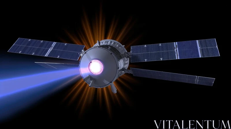 Spacecraft Ion Engine Traveling to Mars AI Image
