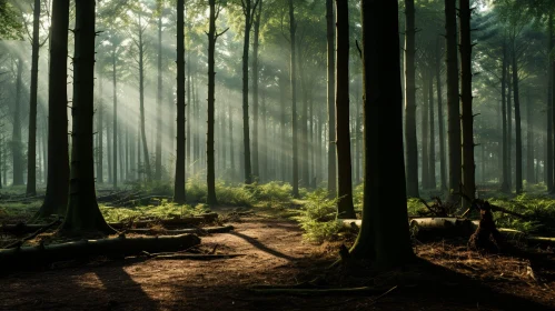 Enchanting Forest Sunlight Scene