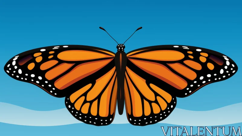 Majestic Monarch Butterfly Vector Illustration AI Image