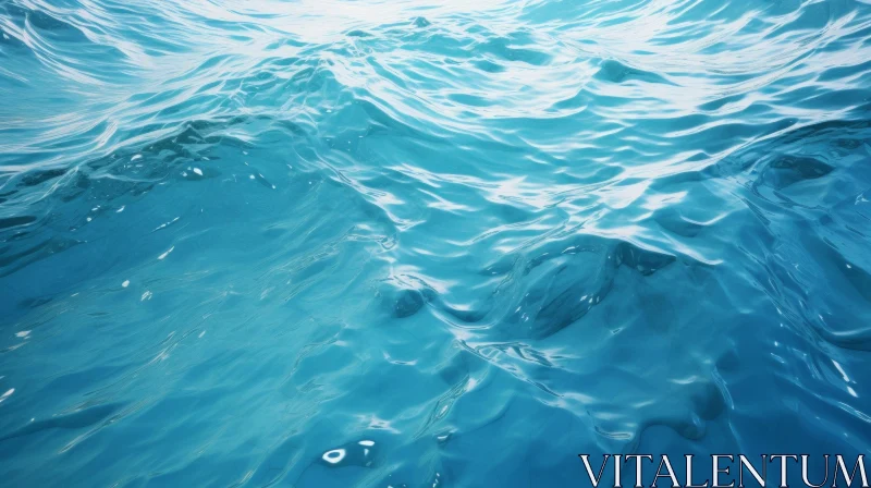 AI ART Ocean Surface - Blue Water and Sun Sparkle