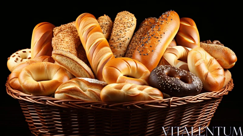 AI ART Delicious Freshly Baked Bread Basket