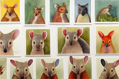 Vibrant Australian Kangaroo Paintings in Hyperrealistic Style | Konica Big Mini