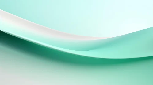 Green and White Wave: Abstract 3D Rendering
