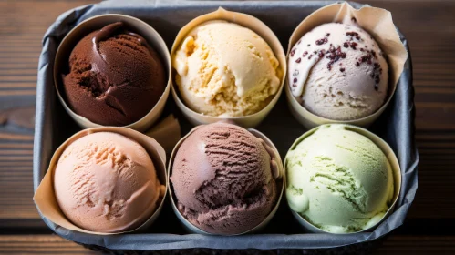 Delicious Ice Cream Balls Close-up
