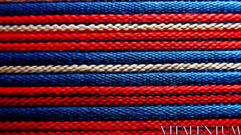 Striped Blue Red White Ropes Abstract Background AI Image