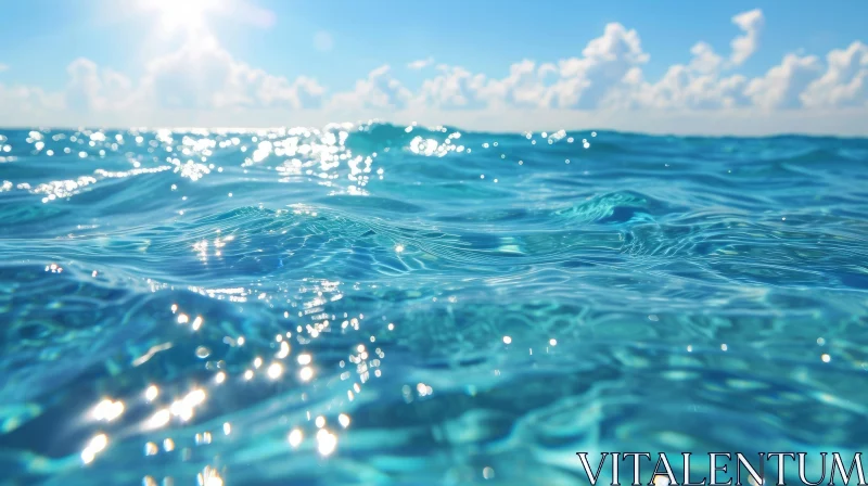 Sunlit Blue Sea - Nature's Tranquility AI Image