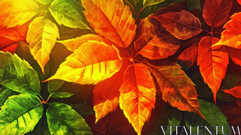 Autumn Leaves Watercolor Painting AI Image