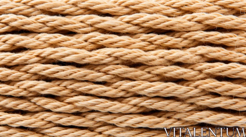 Beige Natural Fiber Rope Texture Close-Up AI Image