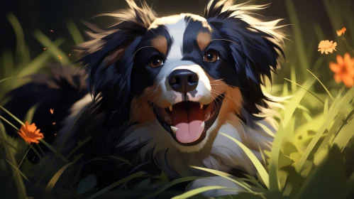 Close-Up Dog Digital Painting