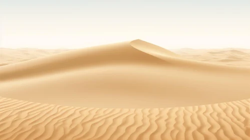 Golden Sand Dunes in Desert Landscape