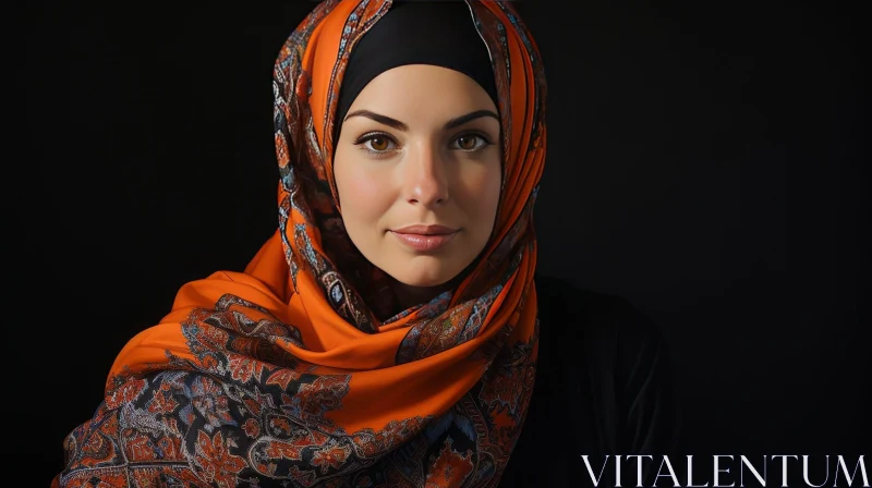 Portrait of a Young Woman in Hijab AI Image