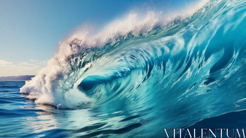 Impressive Wave Crashing in Ocean AI Image