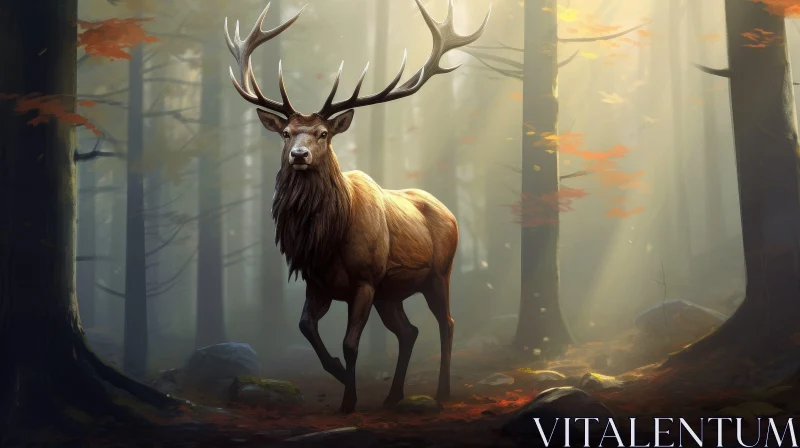 AI ART Majestic Deer in Enchanting Forest