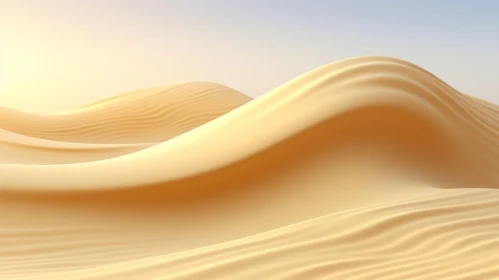 Tranquil Desert Landscape - Golden Sand Dunes under Blue Sky