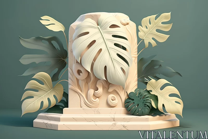 Tropical Forest Art: 3D Representation of Nature's Beauty AI Image