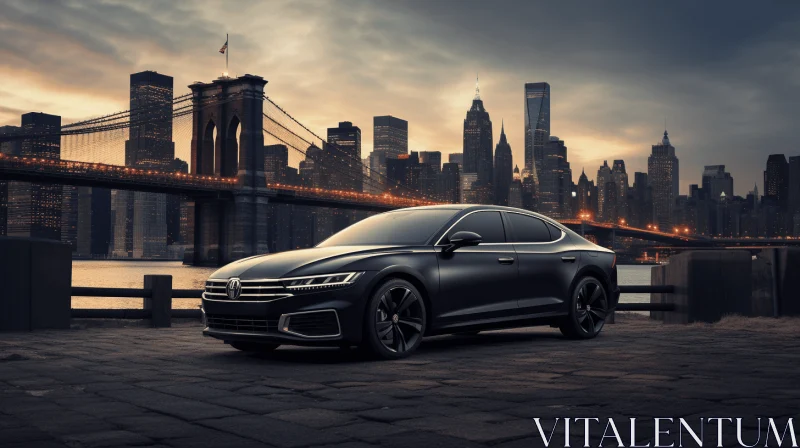 Volkswagen Arteon: A Luxury Sedan in a Dystopian Cityscape AI Image