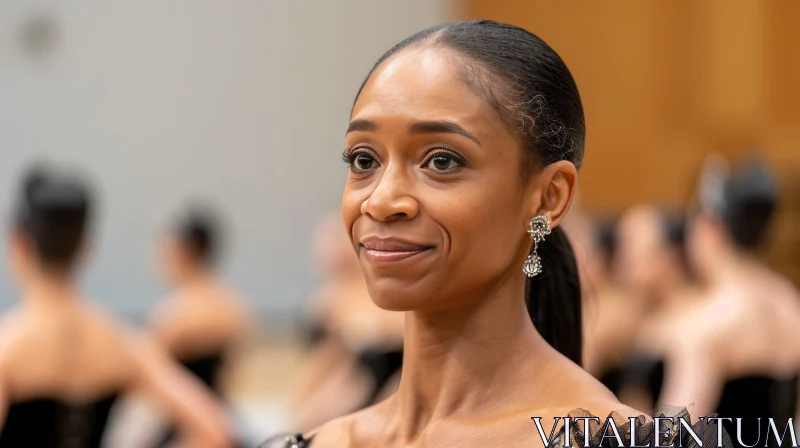Young African-American Woman Ballet Portrait AI Image