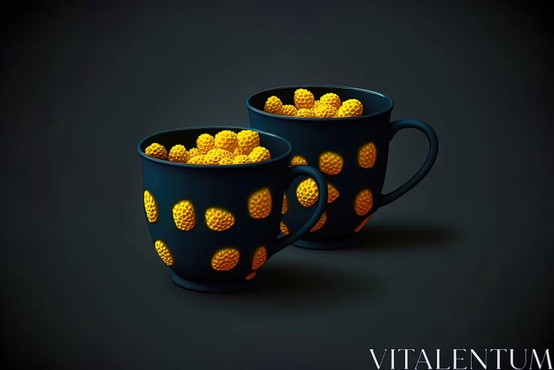 Captivating Still Life: Two Cups with Yellow Candy AI Image