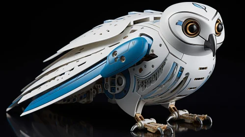 Intricate 3D Blue Owl Rendering