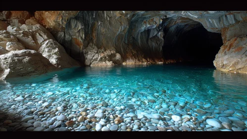 Majestic Cave with Crystal Clear Azure Water