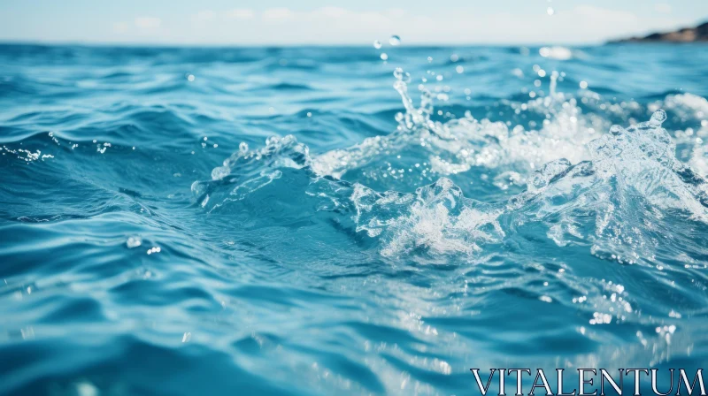 AI ART Ocean Surface Close-Up - Blue Water Texture