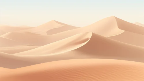 Tranquil Desert Sand Dunes under Blue Sky