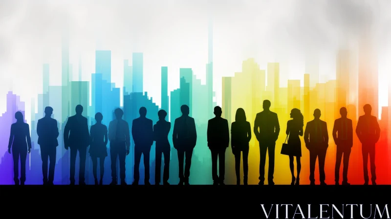 Diverse Group of People Vector Illustration in City Setting AI Image