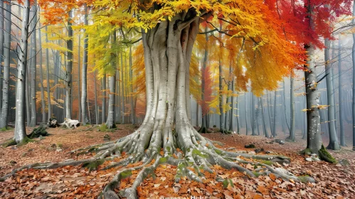Enchanting Beech Tree in a Mystical Forest