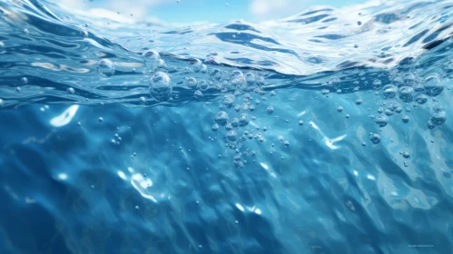 Enchanting Underwater Scene with Air Bubbles and Sunlight
