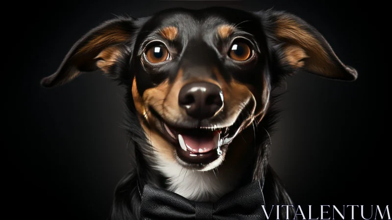 Excited Black and Tan Dog Portrait AI Image