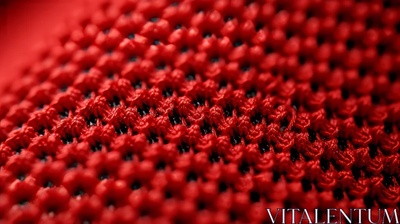 AI ART Red Honeycomb Pattern Textile Fabric Close-Up