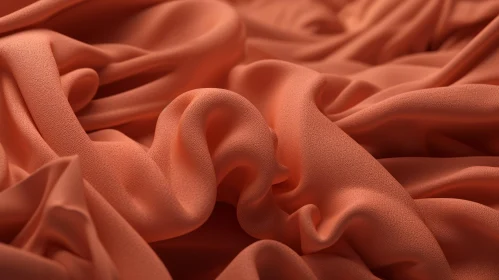 Crumpled Orange Fabric Close-Up